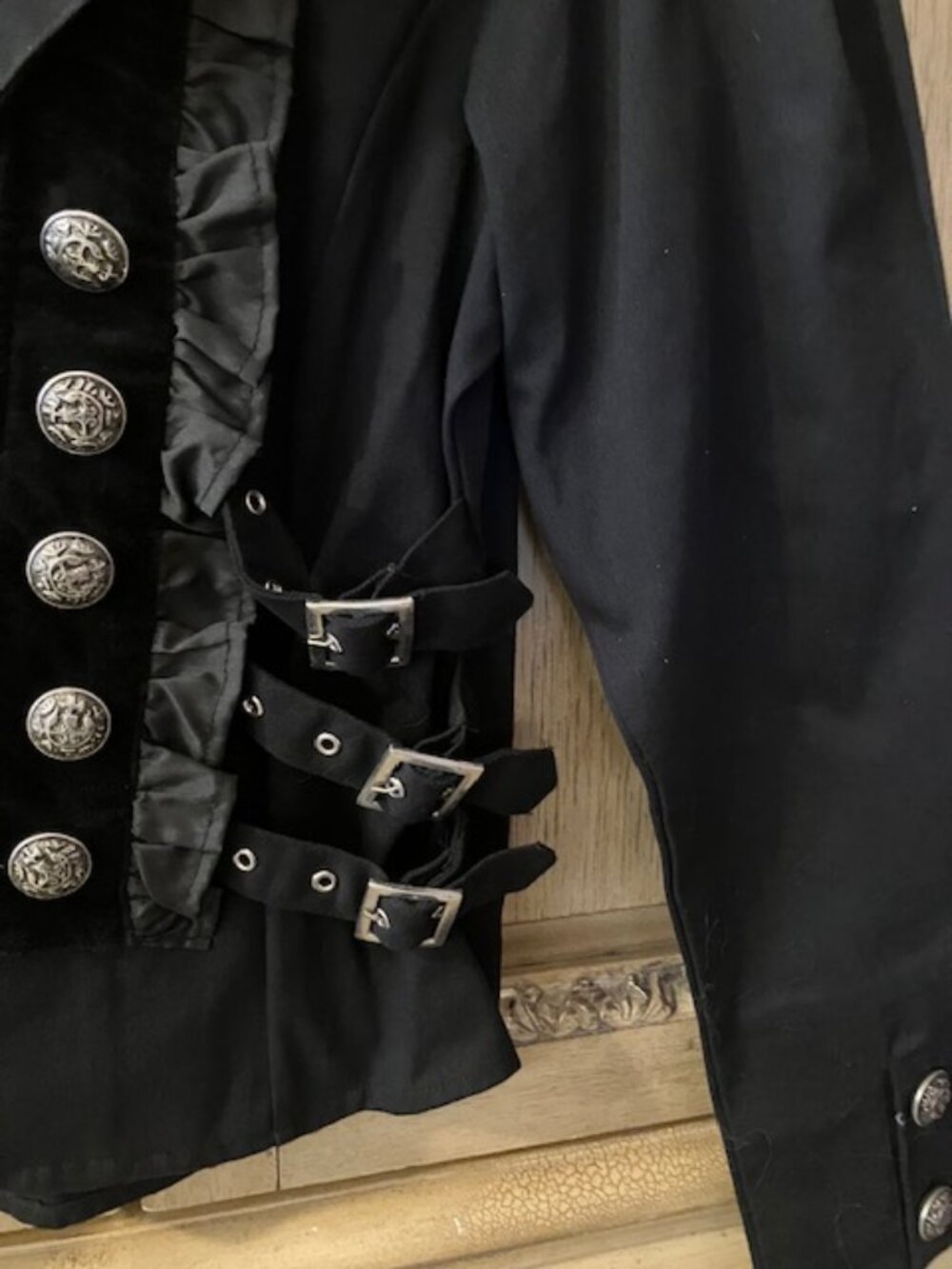 FUNHOUSE - BLACK MILITARY GOTH JACKET -100% COTTON -SMALL -NWT - Picture 5 of 7